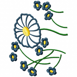 Flowers And Tree Embroidery Design 4
